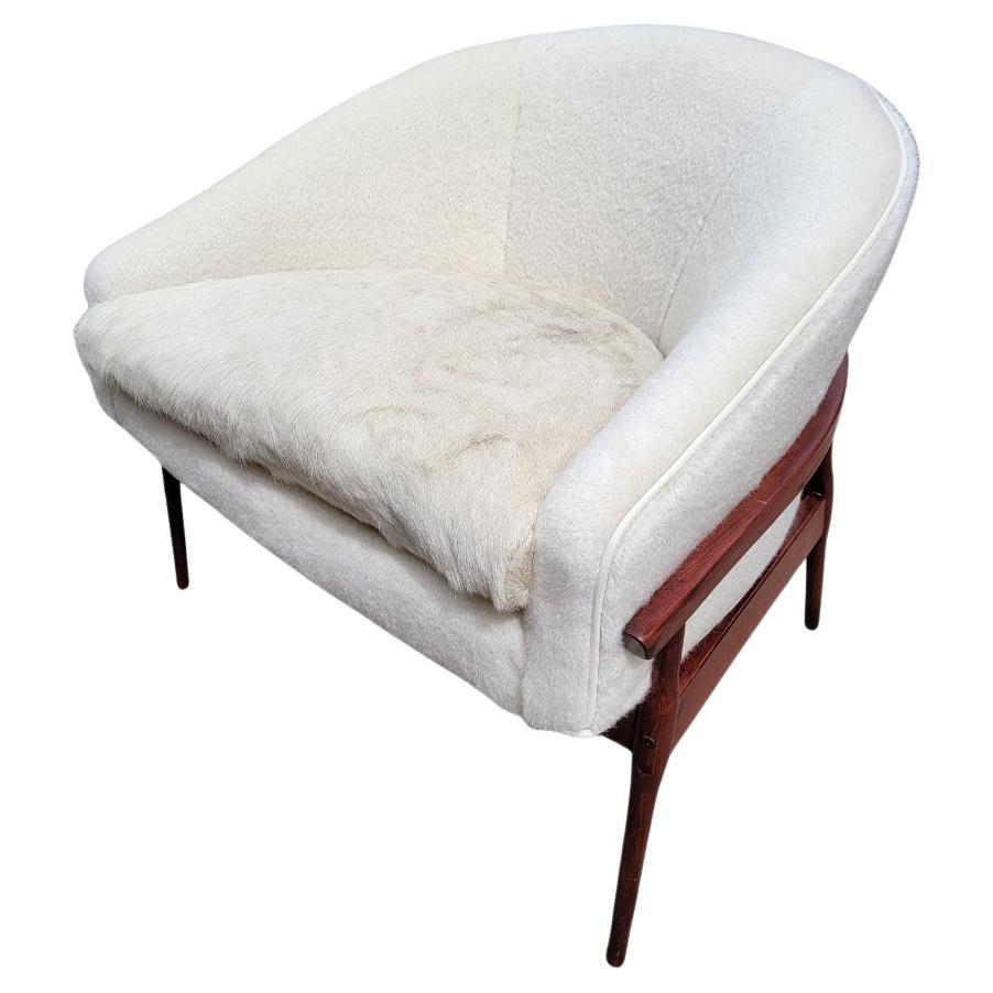 MCM Lawrence Peabody Low Barrel Back Lounge Chair Newly Upholstered For Sale