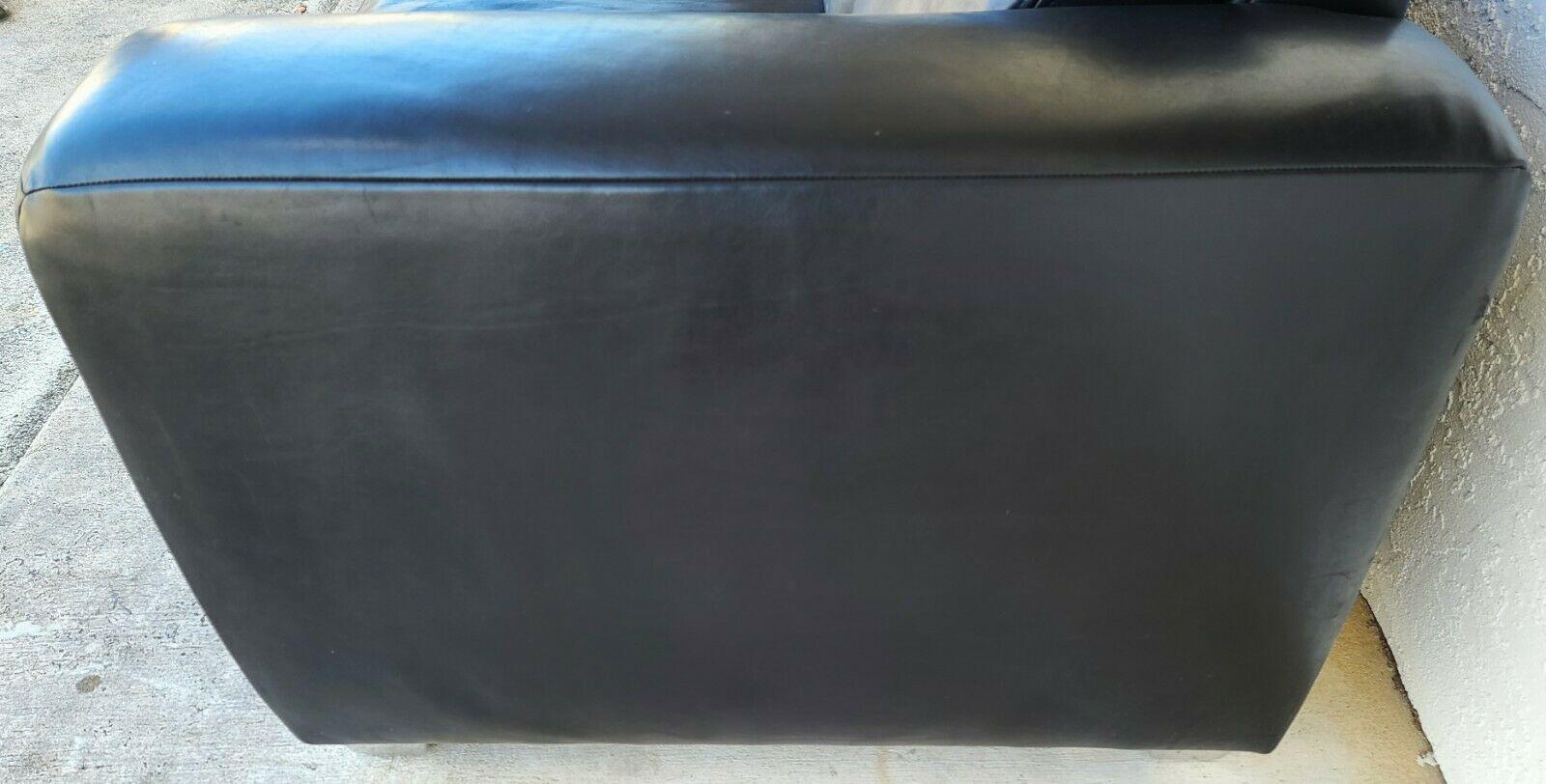 MCM Leather Black Sofa by Koinor Germany In Good Condition In Lake Worth, FL