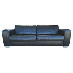 MCM Leather Black Sofa by Koinor Germany