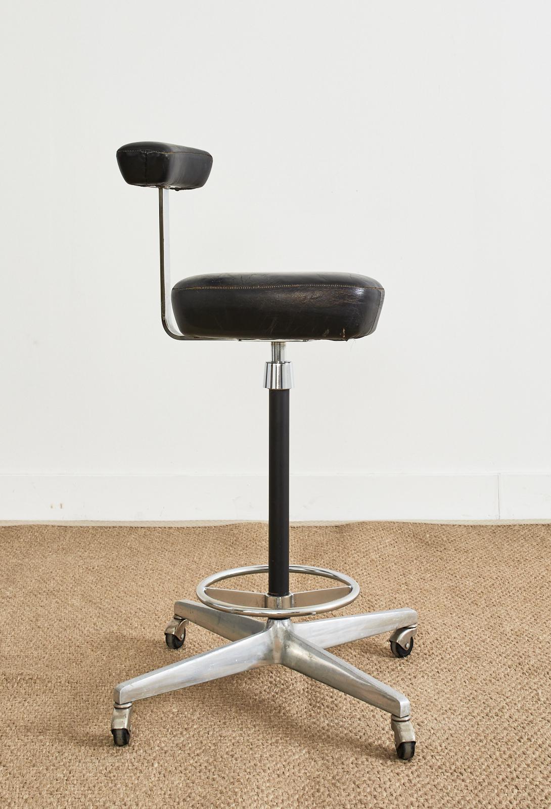 MCM Leather Barch Chair von George Nelson für Herman Miller (Poliert) im Angebot