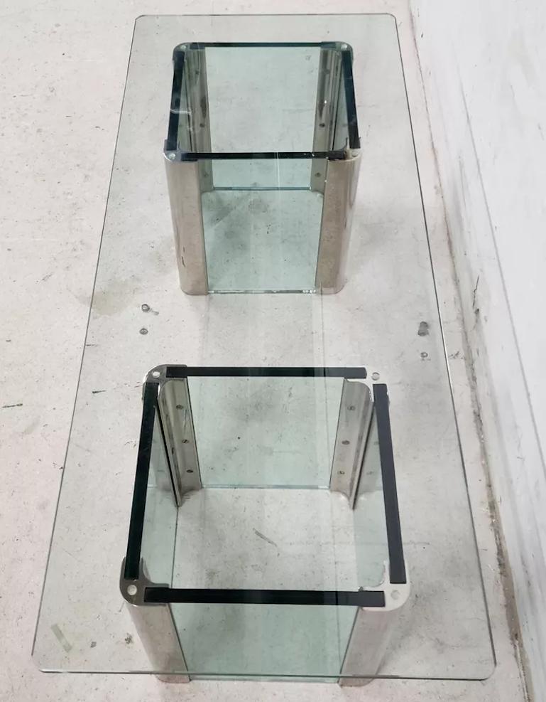 MCM Leon Rosen Cocktail Tables Chrome Waterfall en vente 6