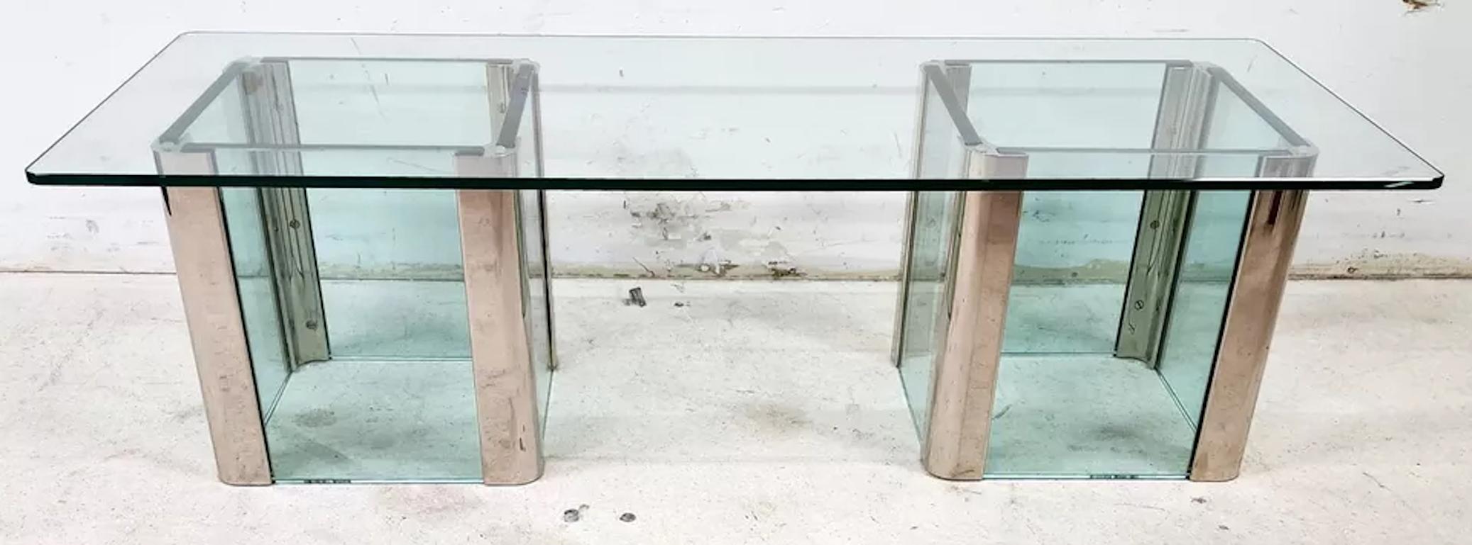 Mid-Century Modern MCM Leon Rosen Cocktail Tables Chrome Waterfall en vente