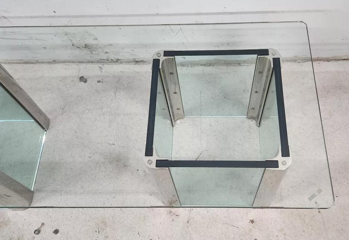 MCM Leon Rosen Cocktail Tables Chrome Waterfall Bon état - En vente à Lake Worth, FL