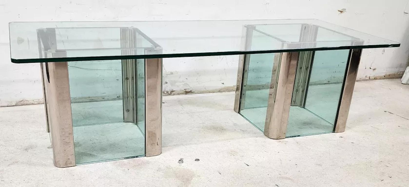 MCM Leon Rosen Cocktail Tables Chrome Waterfall en vente 1