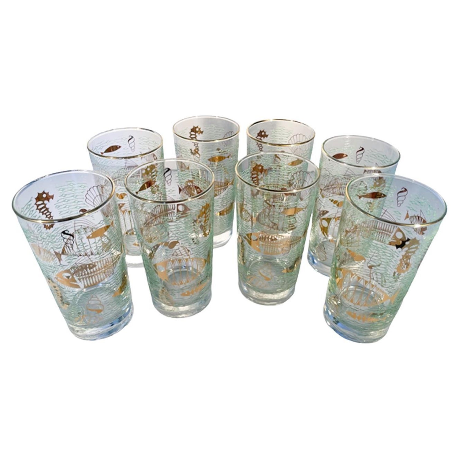 Mixed Set of 6 Libbey Windsor Highball and Double Shot Glasses Drinking  Tumbler Juice Glass MCM Barware Vintage Cocktail Glasses 