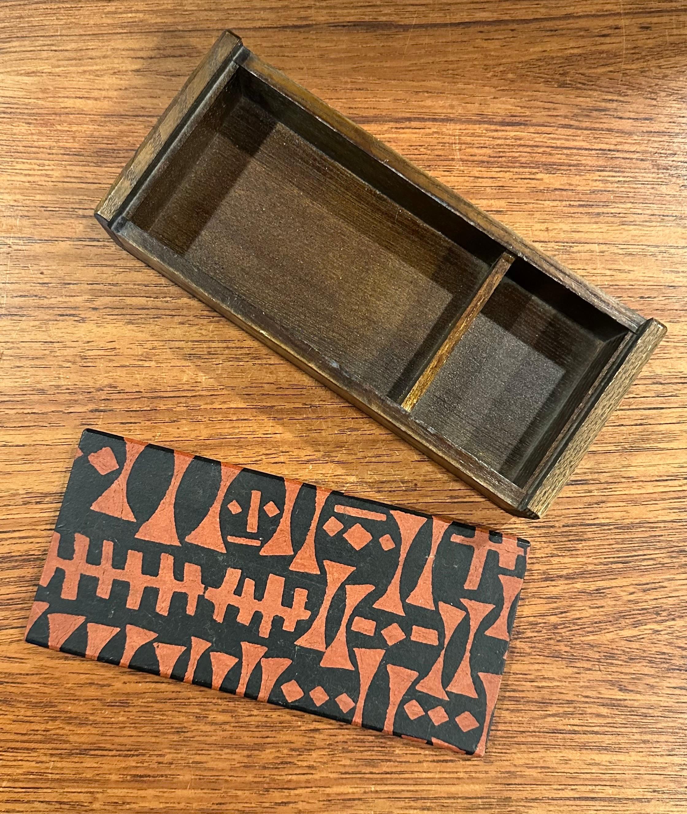 MCM Lidded Japanese Wood Trinket Box 4