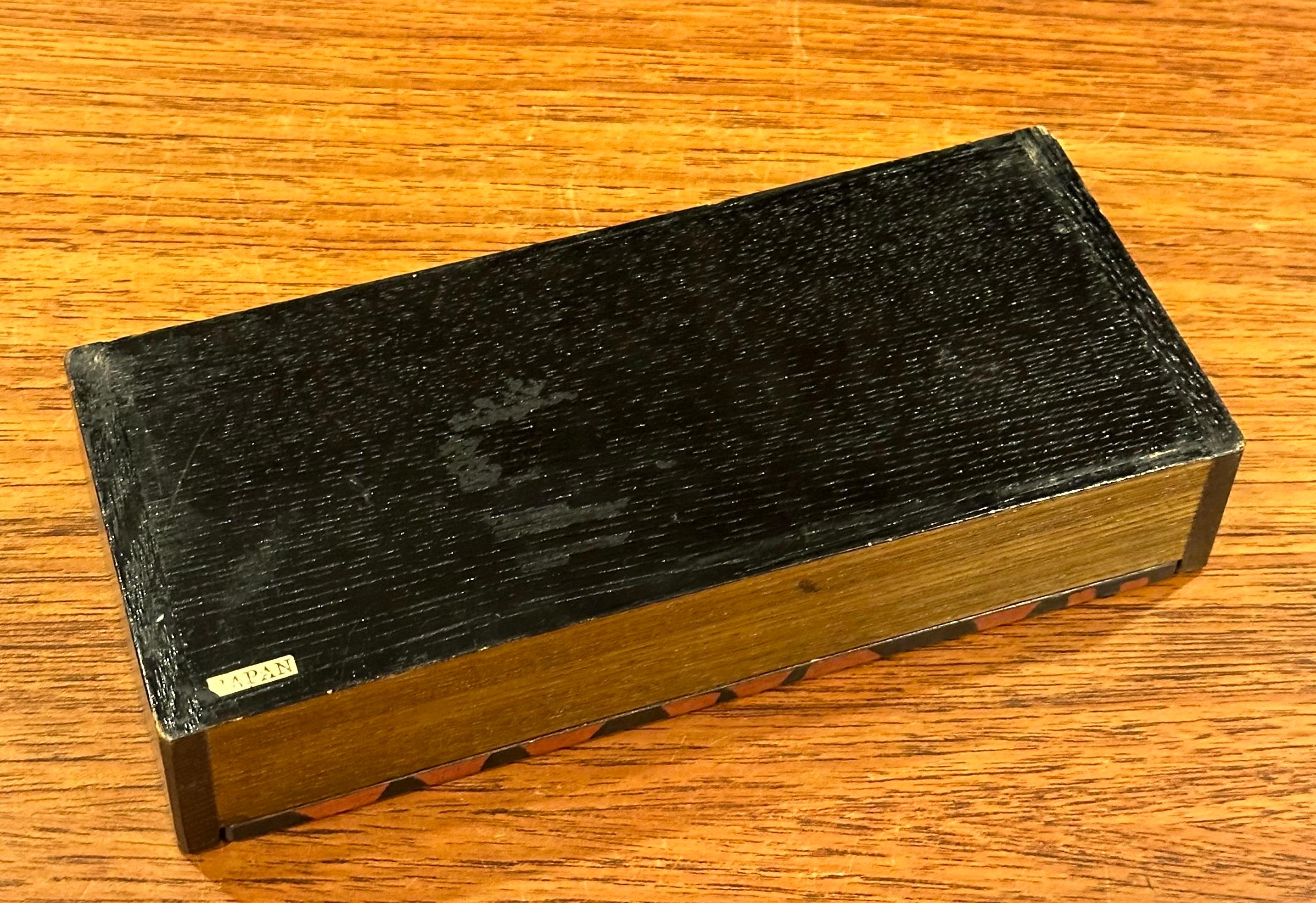 MCM Lidded Japanese Wood Trinket Box 6