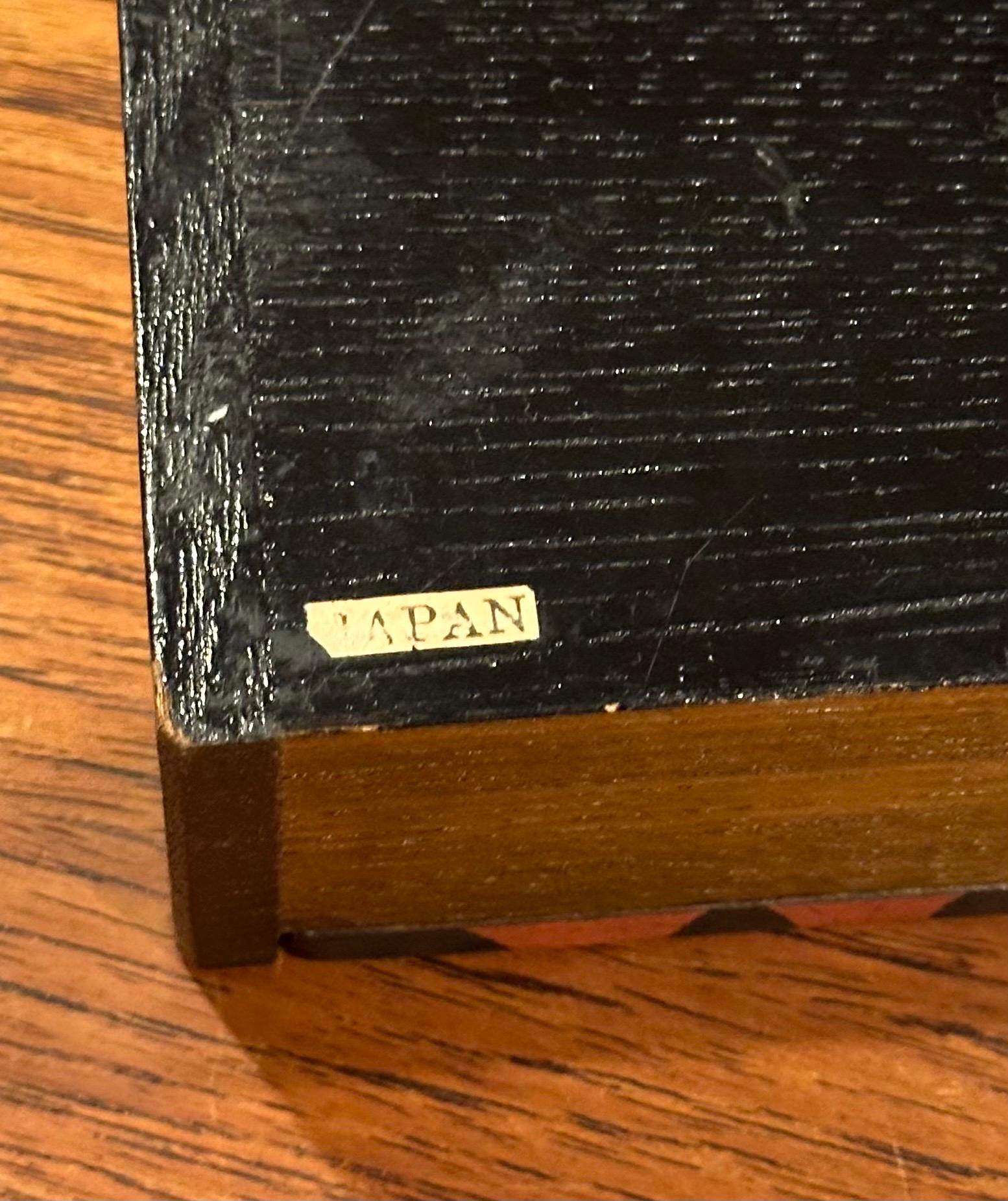 MCM Lidded Japanese Wood Trinket Box 7
