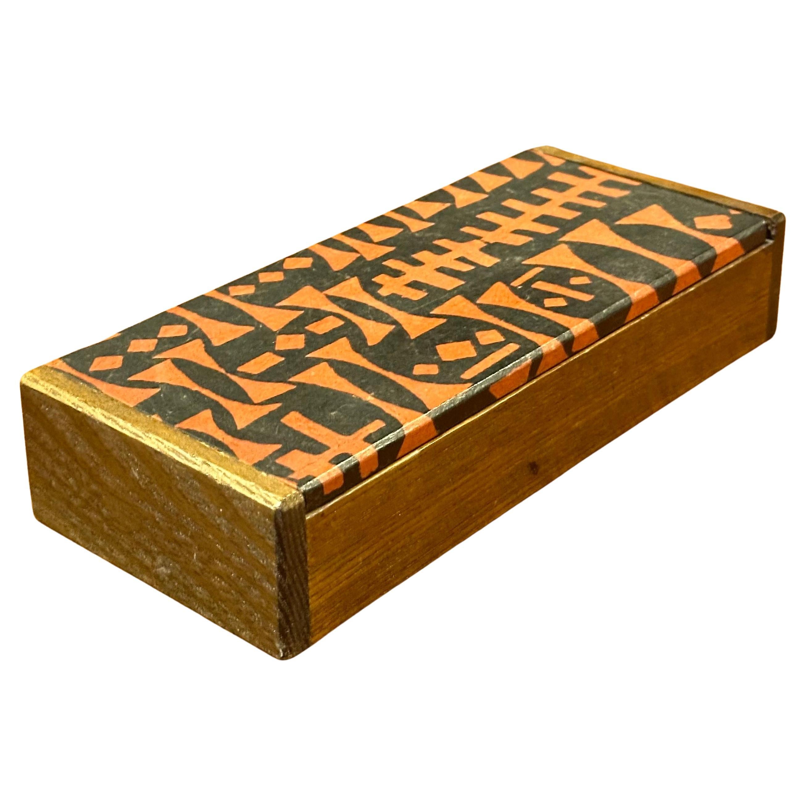 MCM Lidded Japanese Wood Trinket Box 8