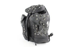 MCM Limited Rare Studded Monogram Visetos 18mcz0114 Black Coated Canvas Backpack