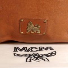 MCM Lion Logo Shopper 869658 Brown Leather Shoulder Bag
