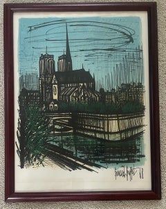 Litografía MCM de la Catedral de Notre Dame por Bernard Buffet