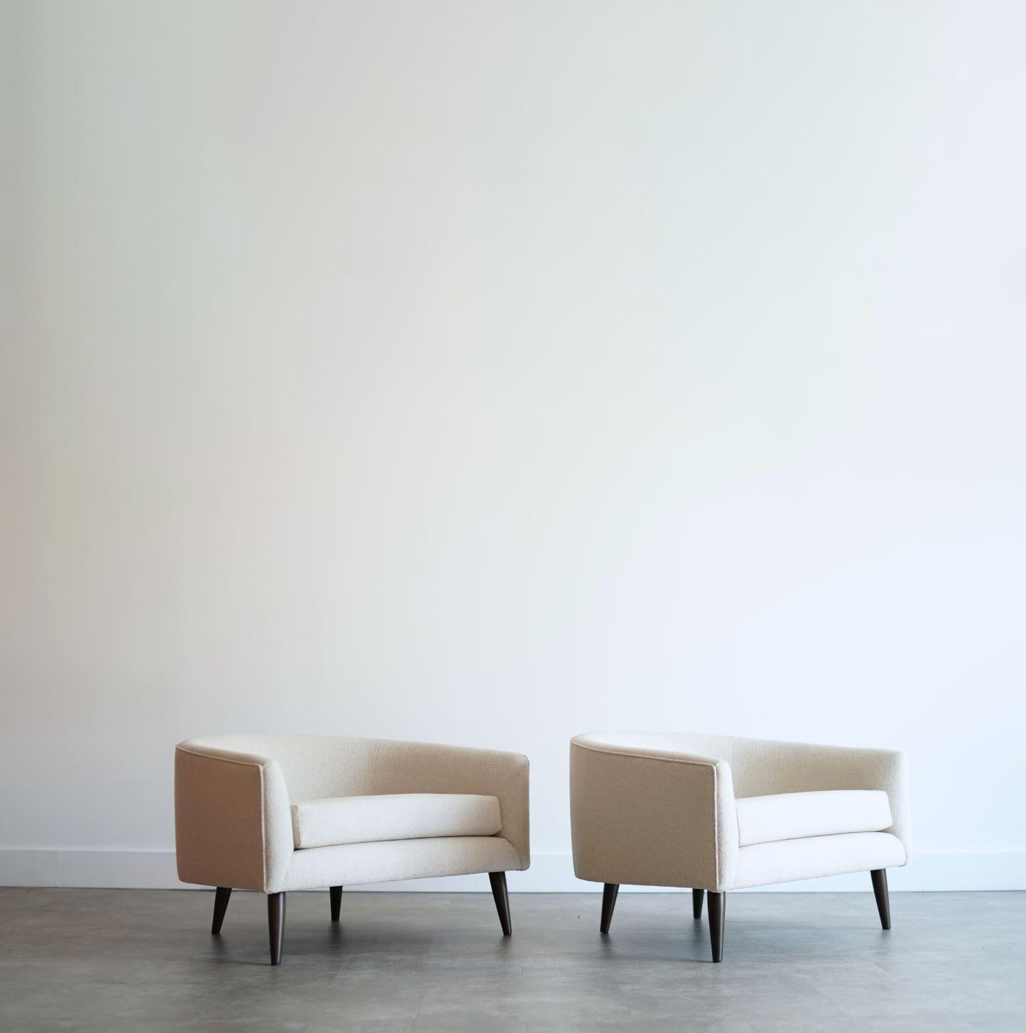 American MCM Low Profile Barrel Back Lounge Chairs, C. 1950s For Sale