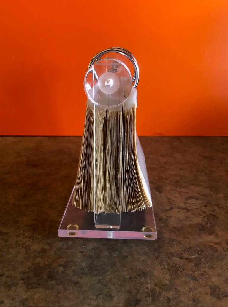 MCM Lucite / Acrylic Clear Photo Display Stand / Rolodex Frame at