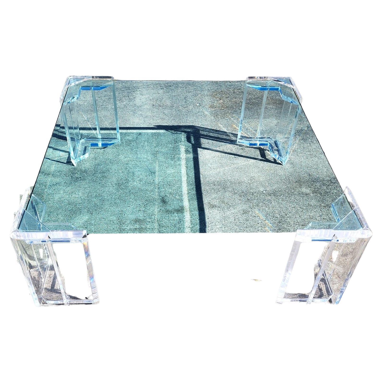 For FULL item description click on CONTINUE READING at the bottom of this page.

Offering One Of Our Recent Palm Beach Estate Fine Furniture Acquisitions Of A
MCM Lucite Cocktail Coffee Table 1970s

Approximate Measurements in Inches
16.25