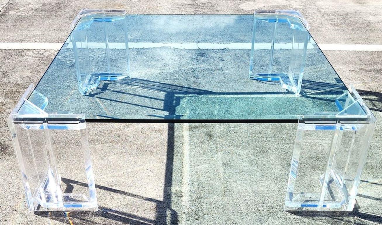 Mid-Century Modern MCM Lucite Cocktail Table 1970s For Sale