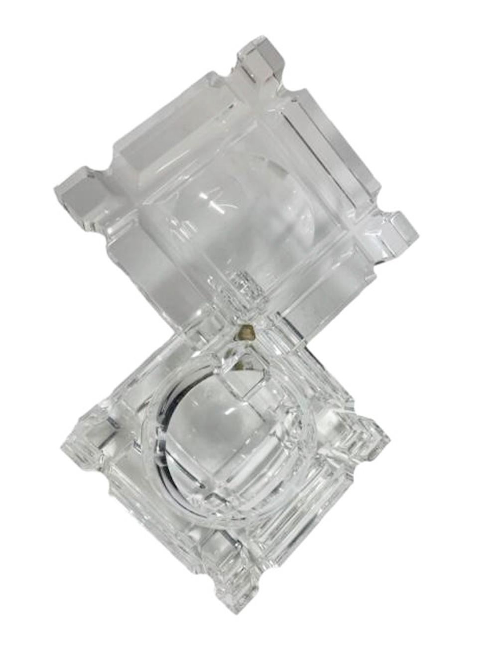 Italian MCM Lucite Cube Form Covered Ice Bucket in the Manner of Alessandro Albrizzi For Sale