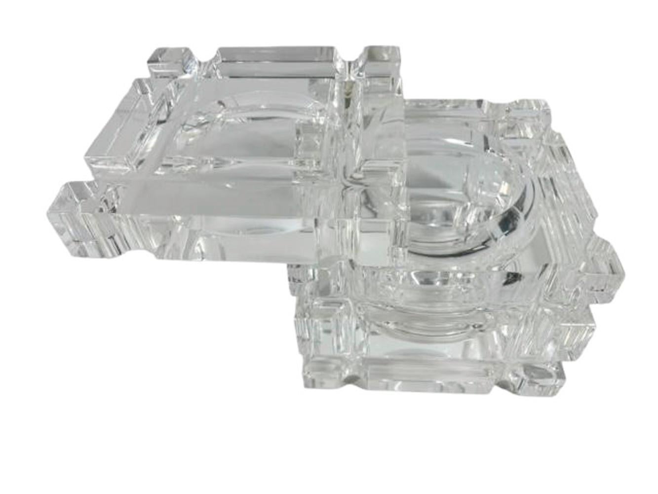 Seau à glace MCM en forme de cube recouvert de Lucite à la manière d'Alessandro Albrizzi Bon état - En vente à Chapel Hill, NC