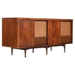 MCM Mainline by Hooker Walnut Credenza Media Center with Sliding Doors