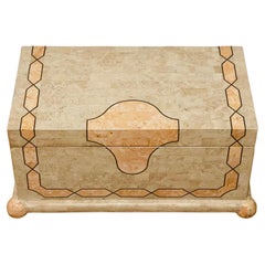 MCM Maitland Smith Tasselated Marble Trunk Commode
