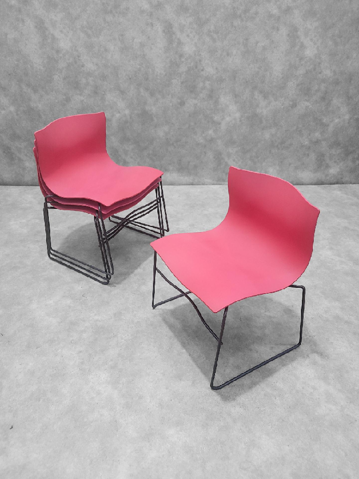 MCM Massimo & Lella Vignelli für Knoll Internat Handtaschentuchstühle - 4er-Set (Stahl) im Angebot
