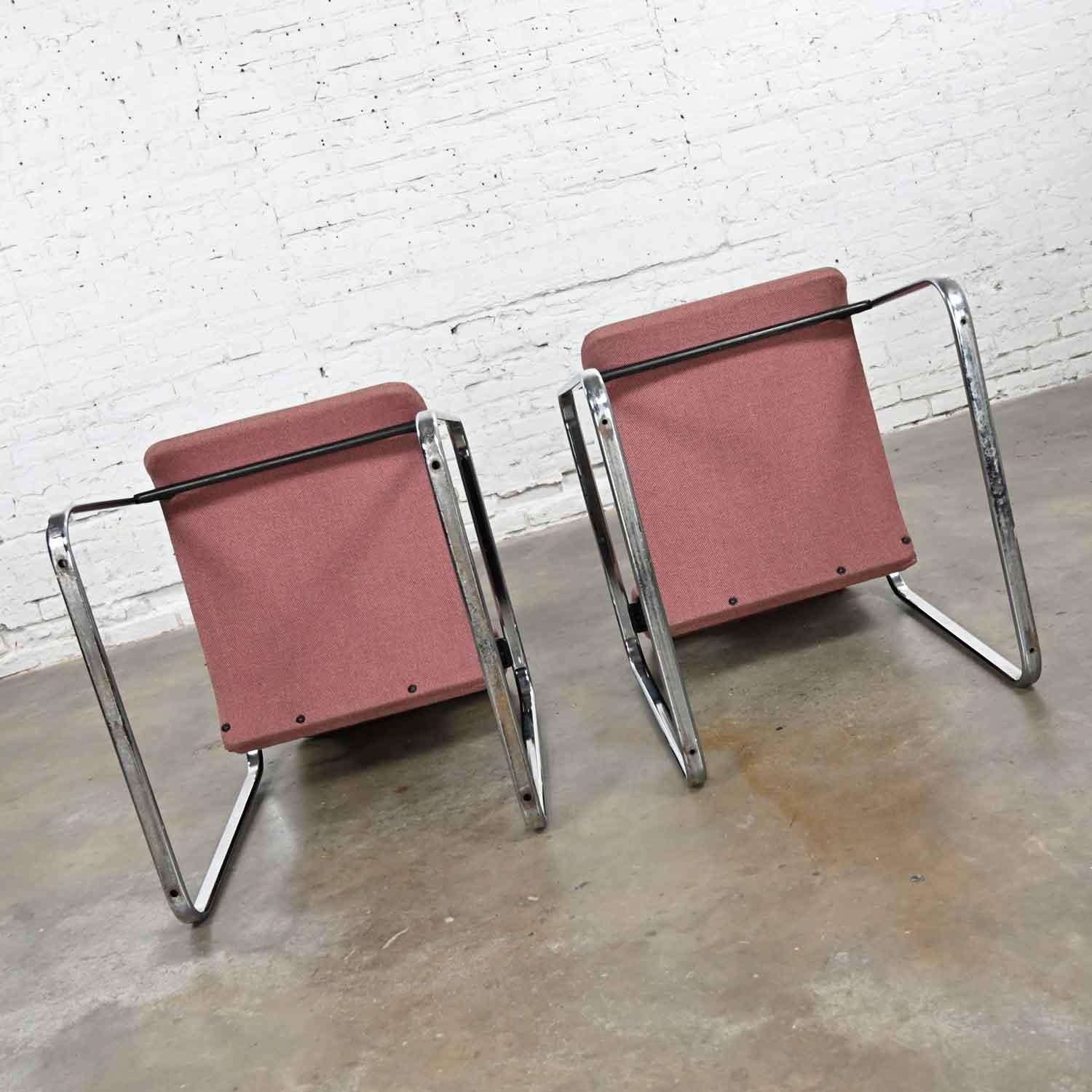 Chaises tubulaires MCM mauves Hopsacking et chromées de Peter Protzman pour Herman Miller en vente 5