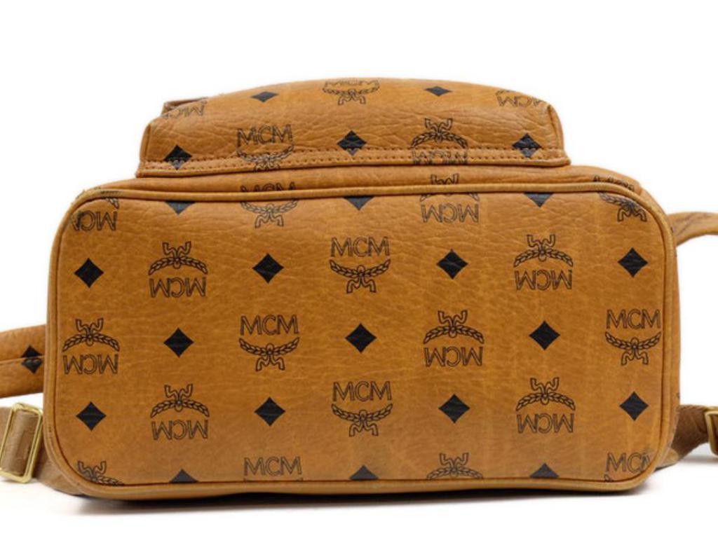 MCM Mc Mini-219718 Brown Leather Backpack In Fair Condition In Forest Hills, NY