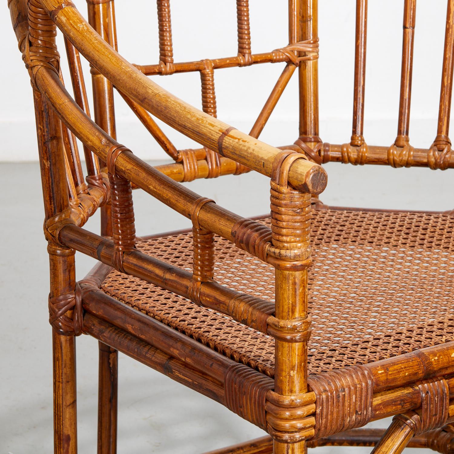 Tissage Ensemble de salon en bambou Brighton Pavilion de MCM, Billy Baldwin Provenance en vente