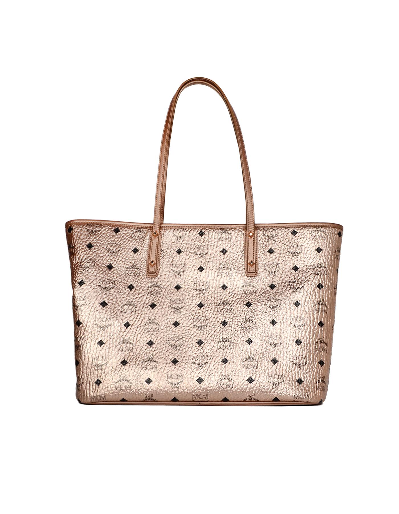 anya medium visetos zip top shopper mcm