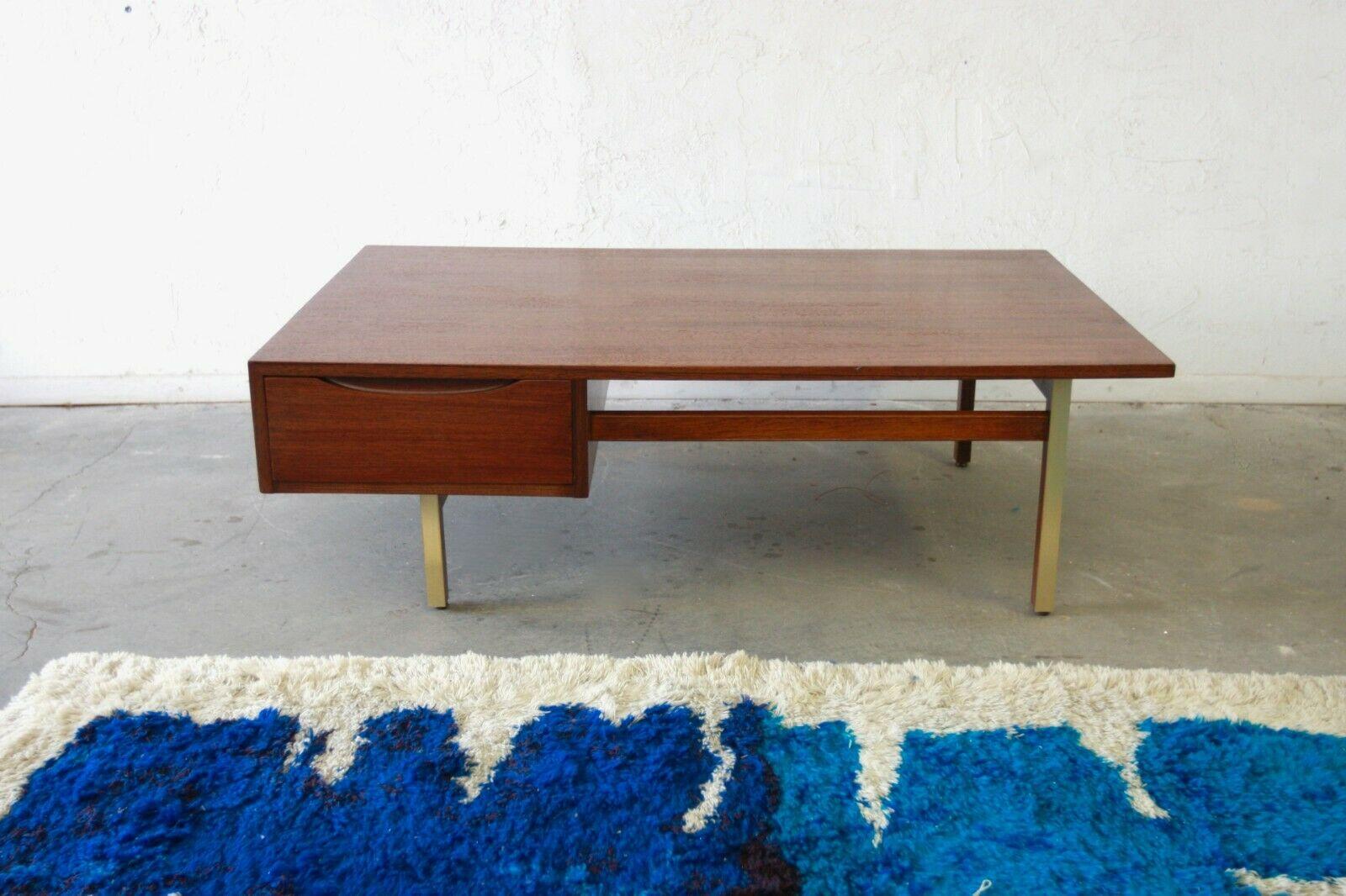 MCM Mid-Century Modern American of Martinsville Coffee Table w/ Brass Accents 1