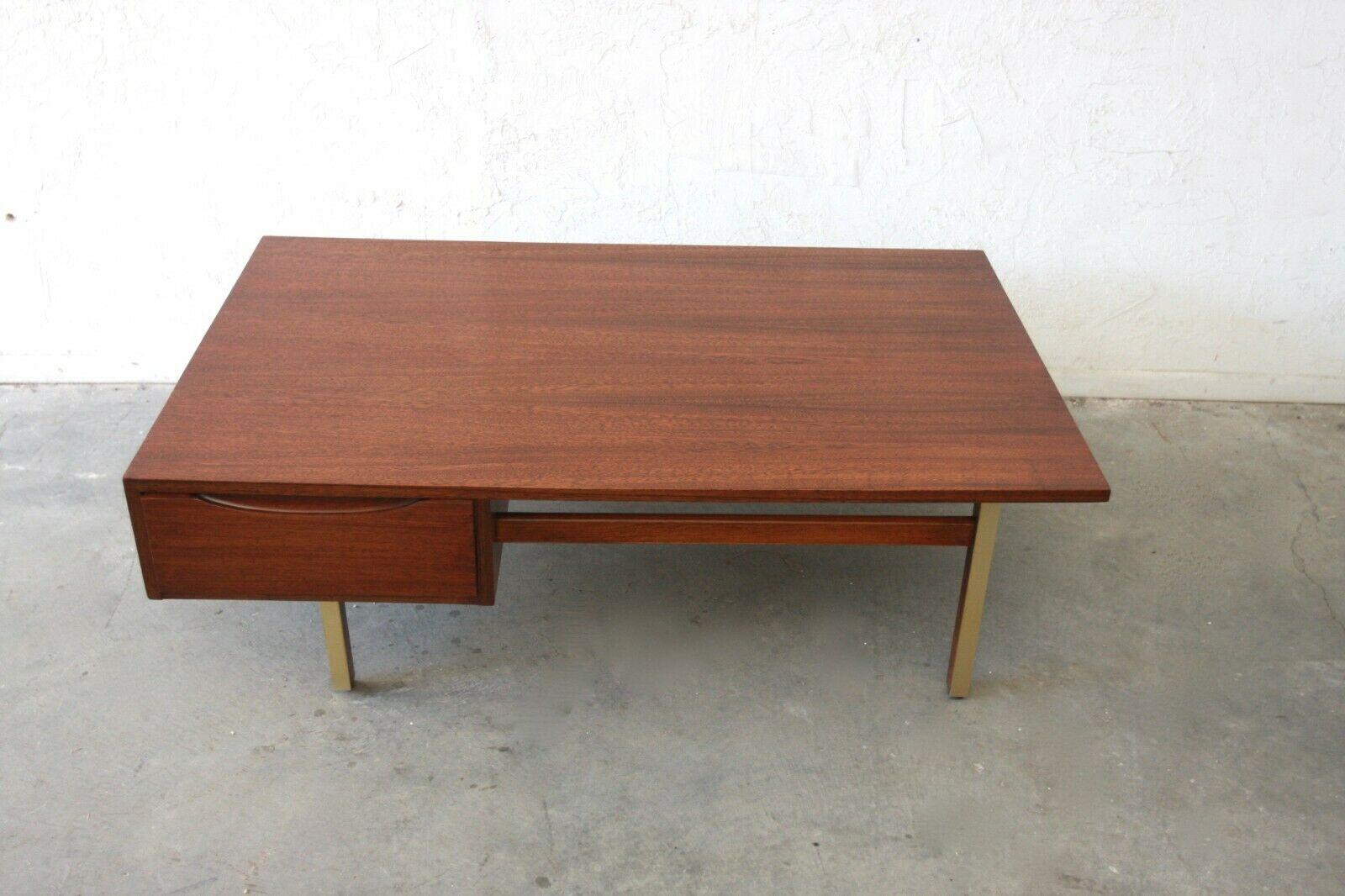 MCM Mid-Century Modern American of Martinsville Coffee Table w/ Brass Accents 3