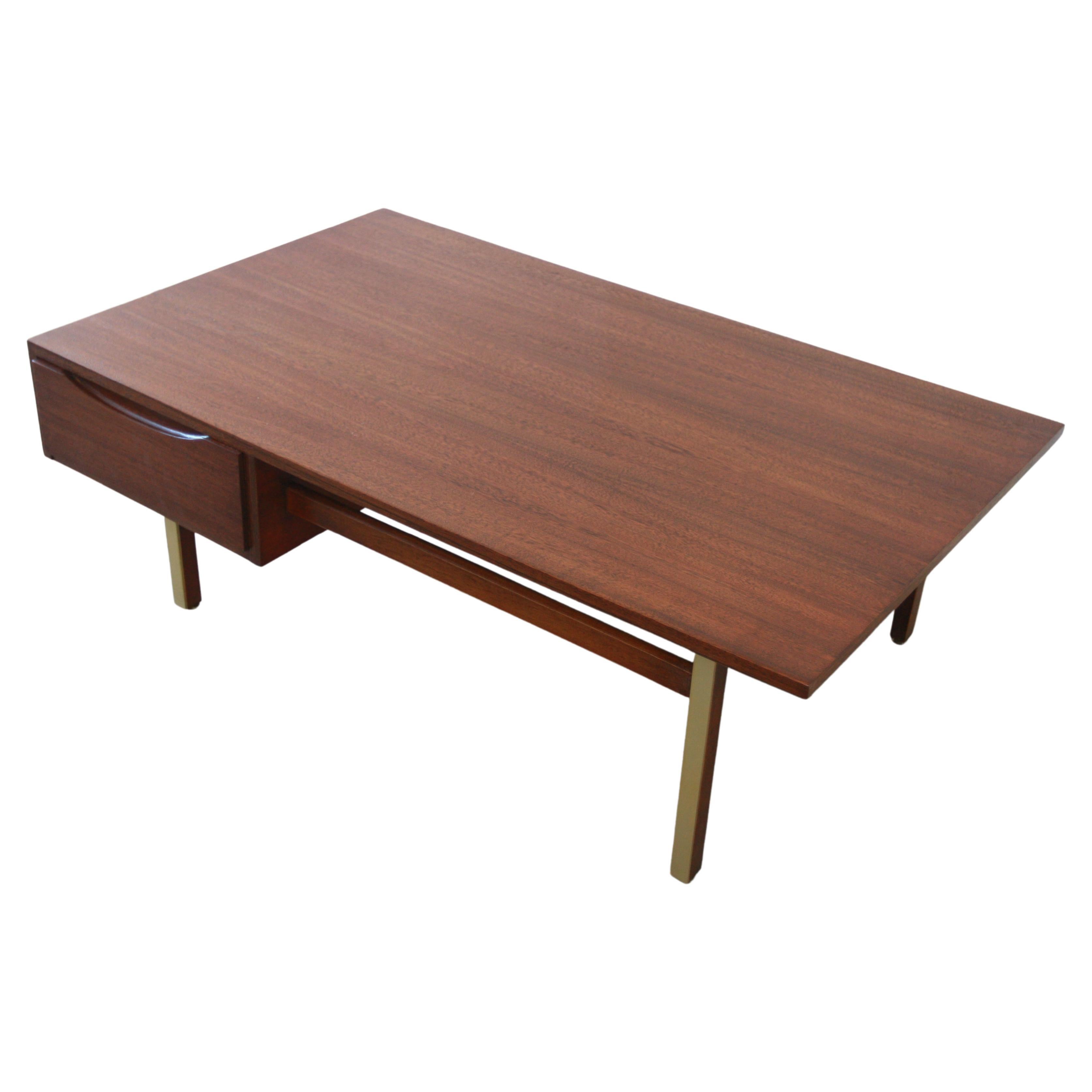MCM Mid-Century Modern American of Martinsville Coffee Table w/ Brass Accents