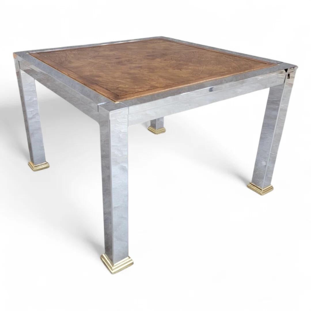 Inconnu Ensemble table basse et table d'appoint MCM Milo Baughman en bois d'olivier brossé par Rowe - lot de 2 en vente