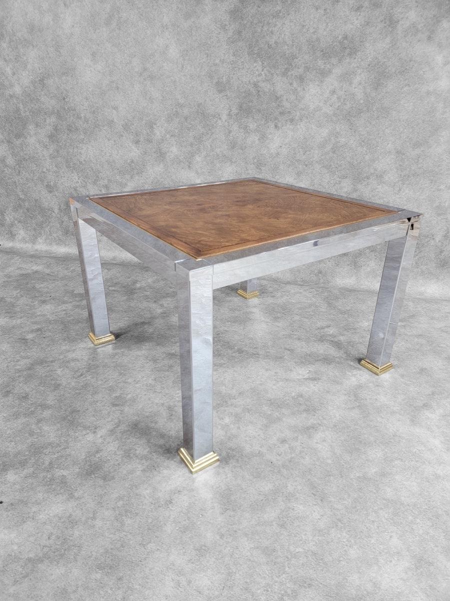 20ième siècle Ensemble table basse et table d'appoint MCM Milo Baughman en bois d'olivier brossé par Rowe - lot de 2 en vente