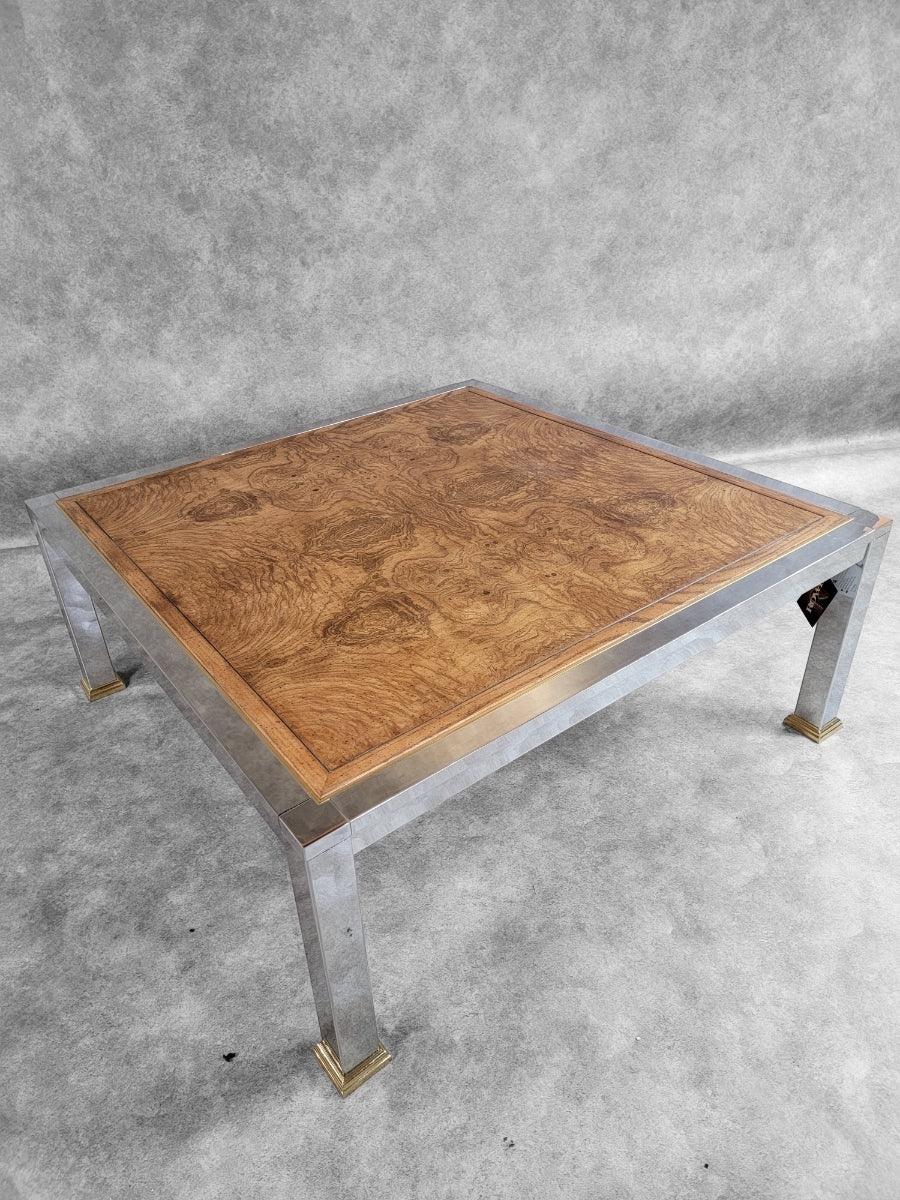 Ensemble table basse et table d'appoint MCM Milo Baughman en bois d'olivier brossé par Rowe - lot de 2 en vente 2
