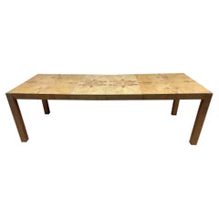 MCM Milo Baughman for Lane Furniture Burl-Wood Extending Parsons Dining Table