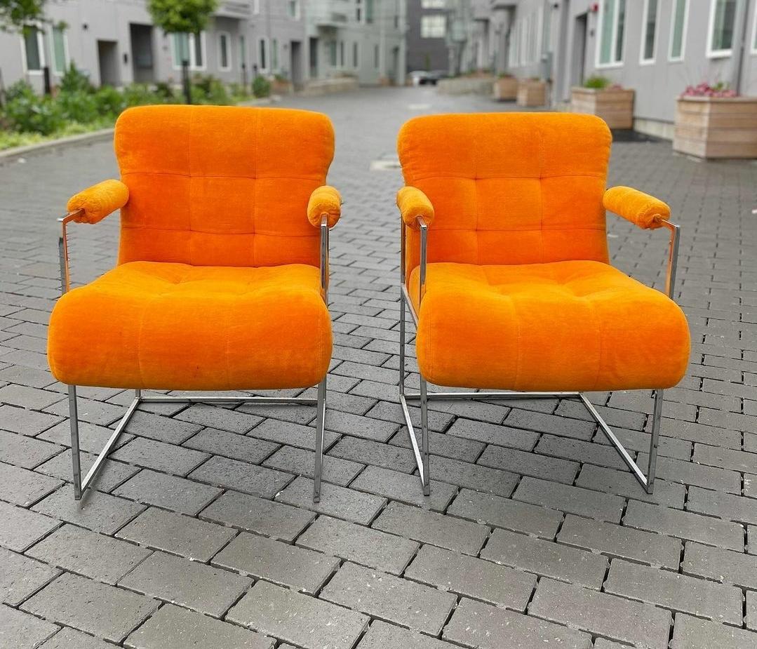 MCM Milo Baughman Lounge Chairs In Good Condition For Sale In Philadelphia, PA