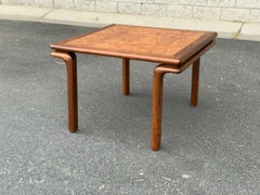 Table basse ou grande table d'appoint de style MCM Milo en bois de ronce d'olivier et noyer, années 1970