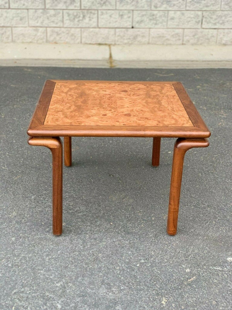 MCM Milo Style Olive Burl Wood & Walnut Coffee Table or Large End Table, 1970's For Sale 1