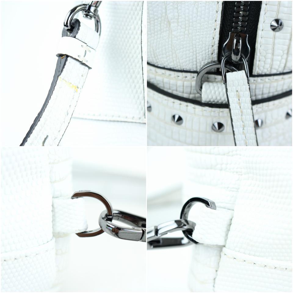 MCM Mini Swarovski Special 829mct15 White Leather Backpack 4