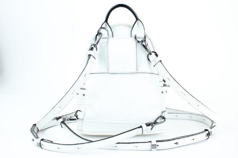MCM Mini Swarovski Special 829mct15 White Leather Backpack For Sale at