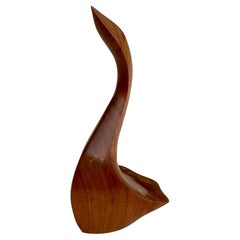 Sculpture en noyer en forme de cygne minimaliste de MCM par Alan Middleton