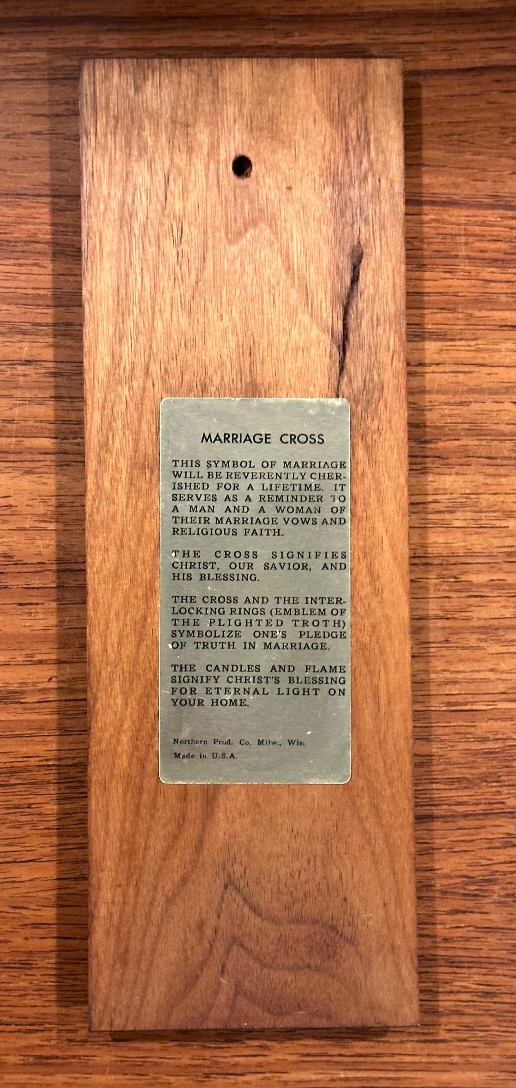 MCM Minimalist Walnut Marriage Cross In Good Condition For Sale In San Diego, CA