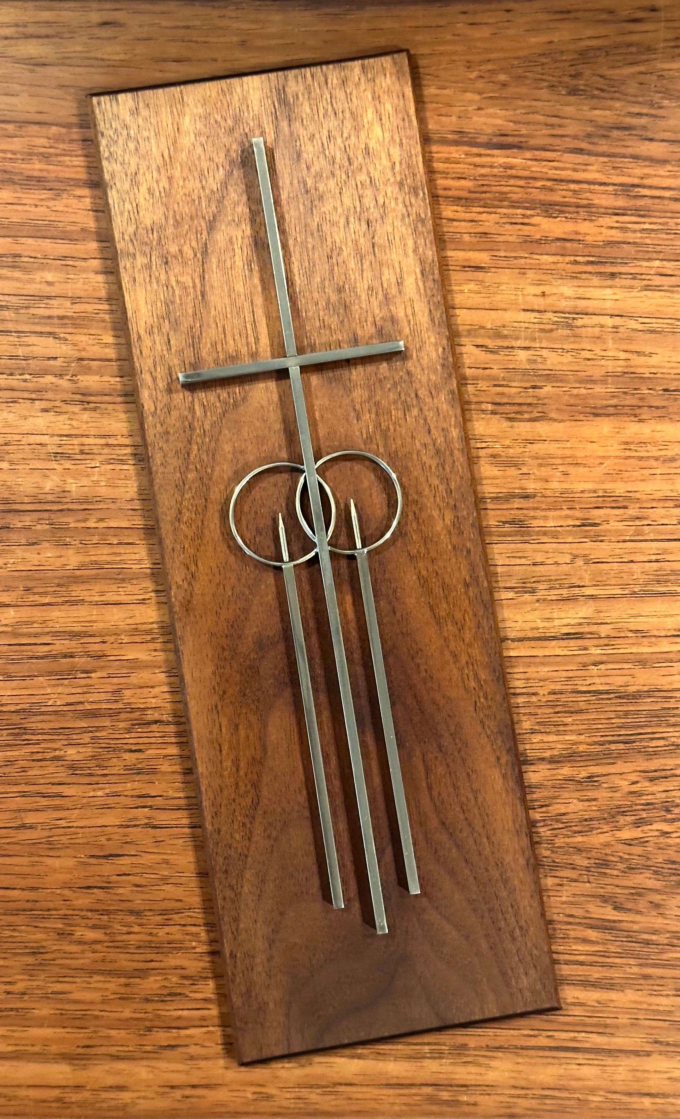 MCM Minimalist Walnut Marriage Cross For Sale 2