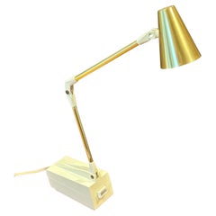 MCM Model 7100 "Diax" Adjustable Desk Lamp in Gold Accents by Tensor