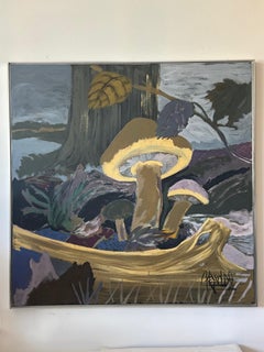 MCM Pittura Moderna LEE REYNOLDS Vanguard Studios MAGIC MUSHROOM FOREST 1960's