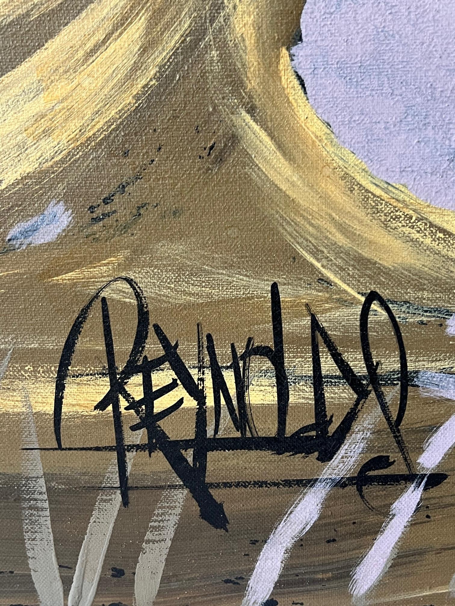 Mid-Century Modern MCM Modern Painting LEE REYNOLDS Vanguard Studios MAGIC MUSHROOM FOREST 1960's