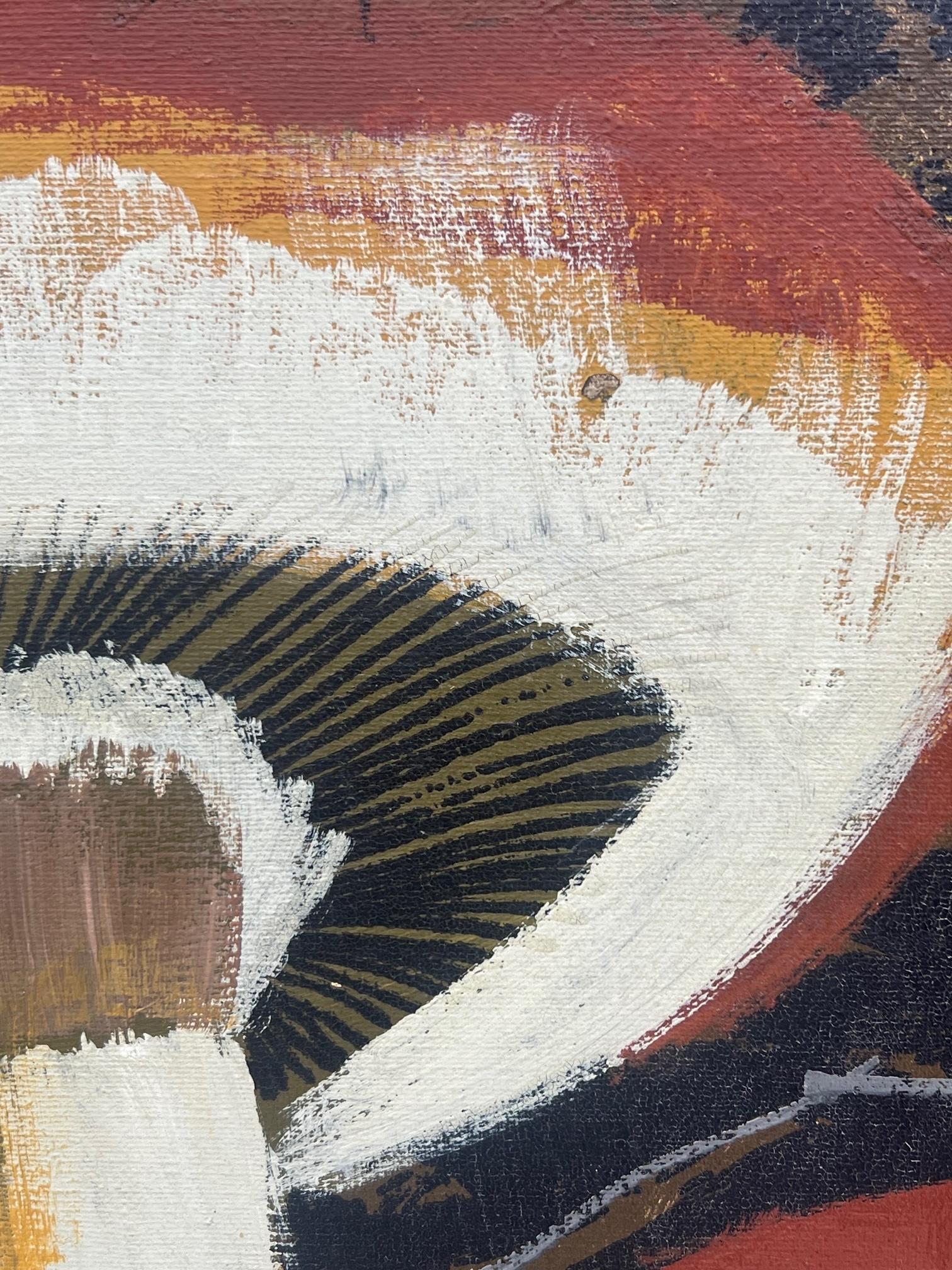 American MCM Modern Painting LEE REYNOLDS Vanguard Studios MAGIC MUSHROOM FOREST 1960's For Sale