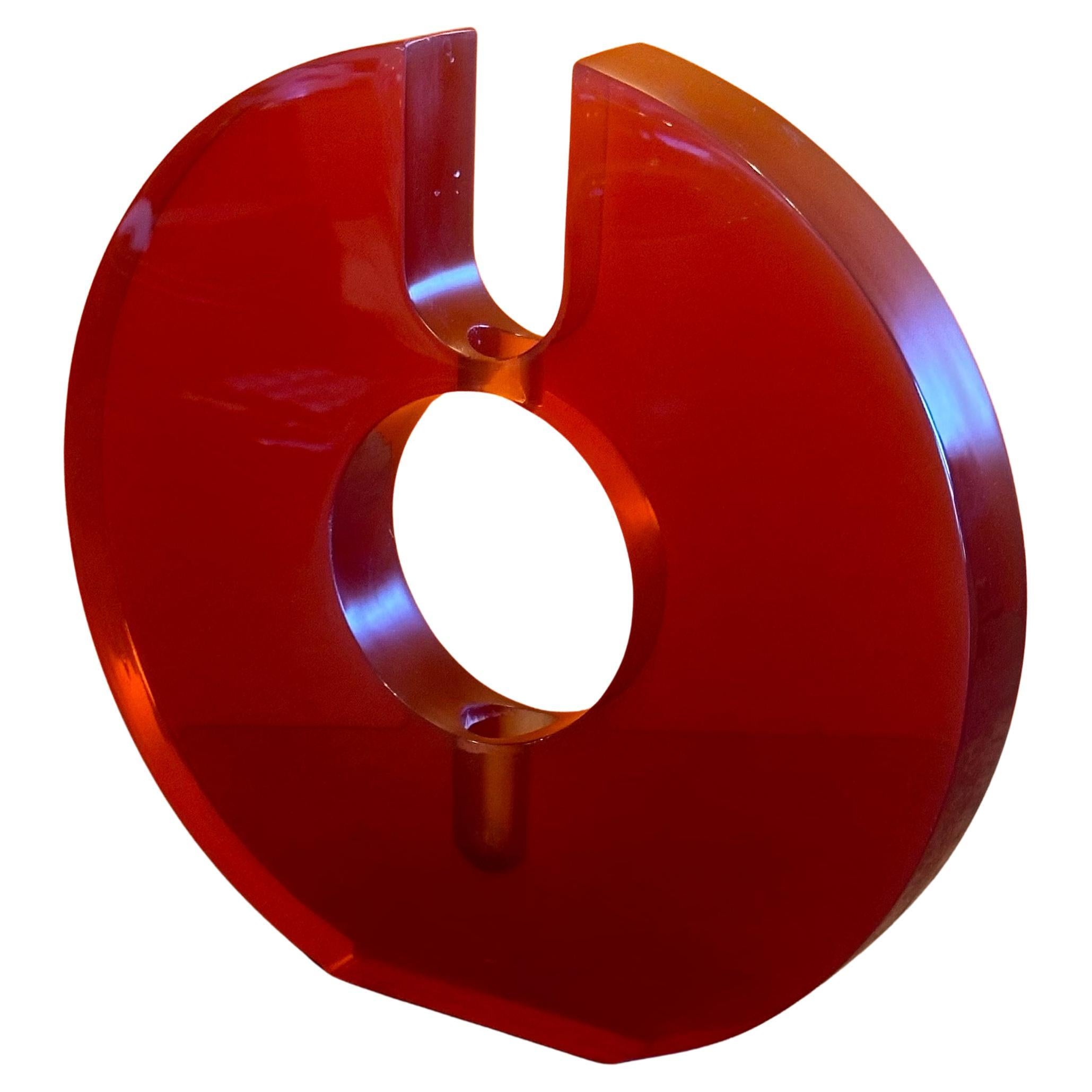 MCM Modern Red Lucite Centerpiece Bud Vase in the Style of Charles Hollis Jones 7