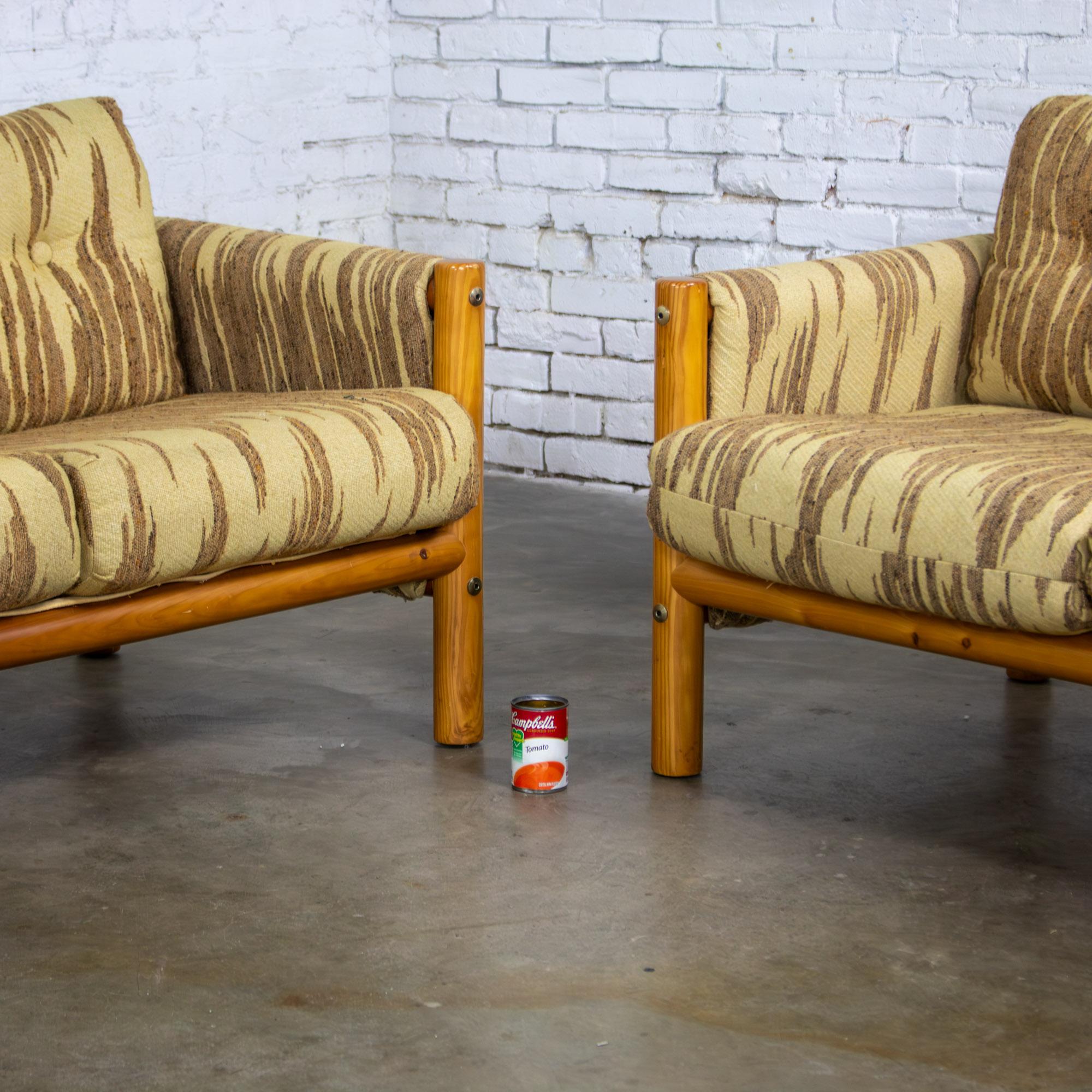 MCM - Canapé et loveseat modernes Cadre en bois de pin Toile avec tissu à points de flamme en vente 8